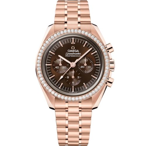 Omega Speedmaster Professional Moonwatch 3861 Sedna Gold - Diamond / Brown / Bracelet